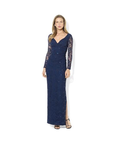 Ralph Lauren Evening Dresses Navy Blue 