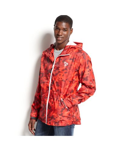 LRG Core Collection Camo Windbreaker in Red for Men - Lyst