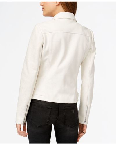 white faux suede jacket