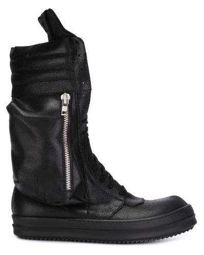 black cargo boots