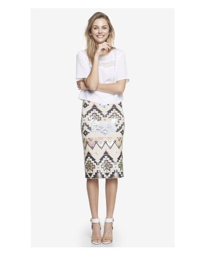 white embellished midi skirt