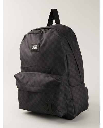 black checkered backpack