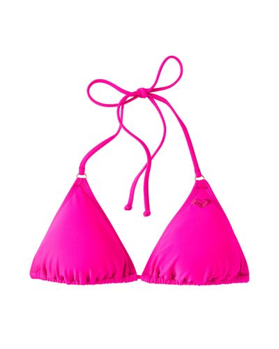 Roxy Solid Triangle Bikini Top in Tropical Pink (Pink) | Lyst