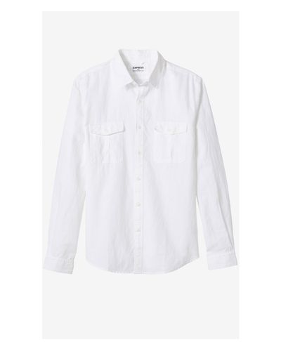 Express Linen-cotton Two Pocket Shirt 