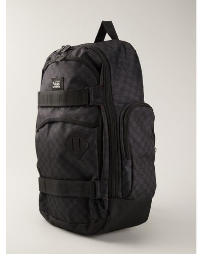 black checkered backpack