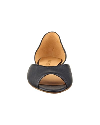 peep toe black flats