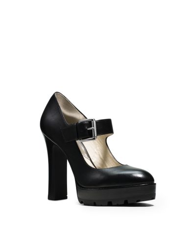 Michael Kors Flynn Leather Mary Jane Pump In Black Lyst