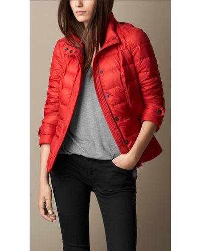 burberry red puffer jacket