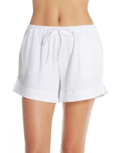 Women Solid and Striped Sleep Shorts Stretchy Cotton Pajama Shorts - Black - CF189N2C0QY