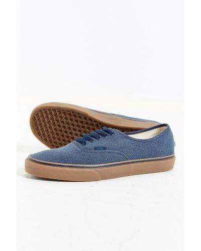 navy vans with gum sole