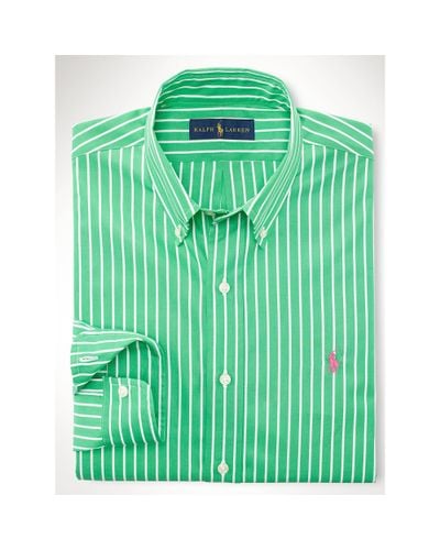 slim fit striped poplin shirt