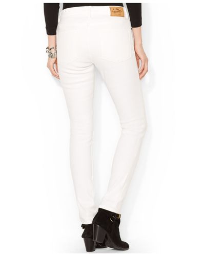 Lauren by Ralph Lauren Modern Skinny Jeans in White - Lyst