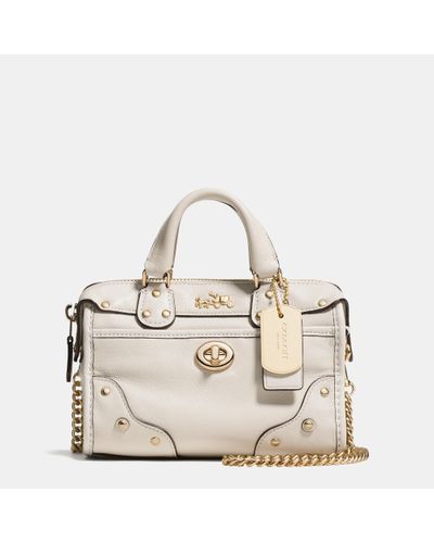coach rhyder 33 satchel in soft grain leather