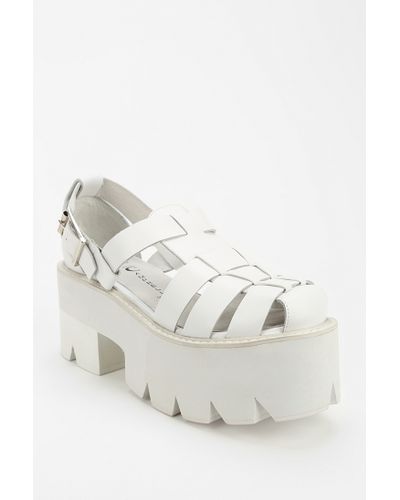 Jeffrey Campbell New Argo Platform Fisherman Sandal in White - Lyst