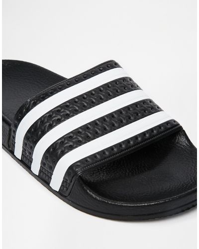 adidas black and white slides