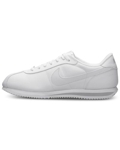 nike men's cortez basic leather casual sneakers from finish line
