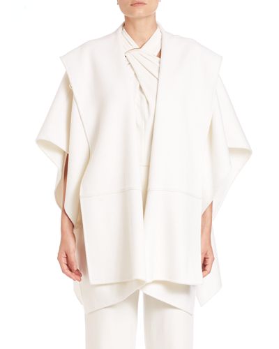 Halston Poncho Coat in Eggshell (White) - Lyst