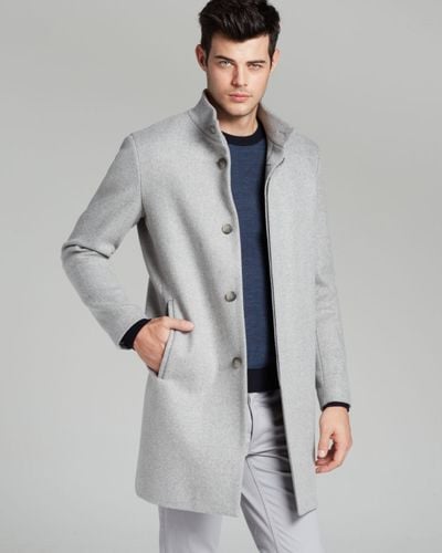 Theory Whinfell Belvin Coat in Light Grey Heather (Gray) for Men | Lyst