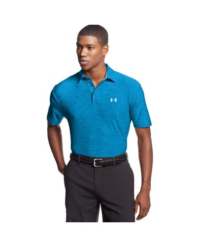 Under Armour Elevated Heather Performance Golf Polo in Electric Blue ...