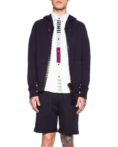 Band Of Outsiders Men S Giant Zip Cotton Hoodie In Navy Blue Lyst Band Of Outsiders Men S Giant Zip Cotton Hoodie In Navy Blue Lyst