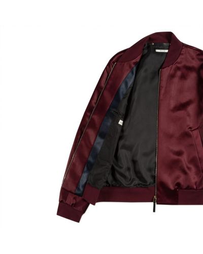 maroon satin bomber jacket