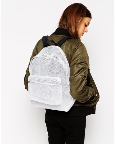 white mesh backpack