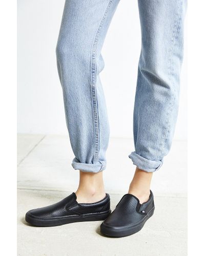 black perforated slip on vans