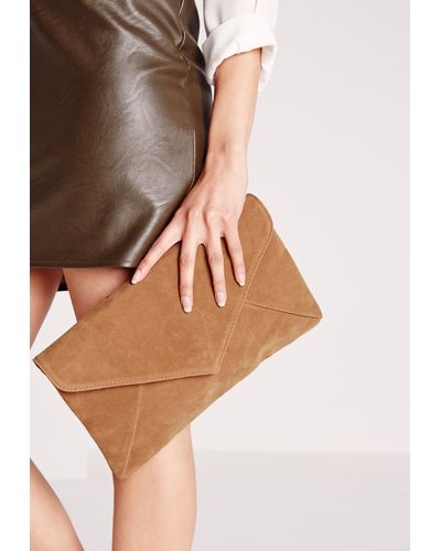 suede envelope clutch