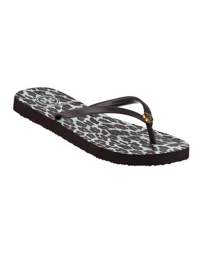 leopard tory burch flip flops