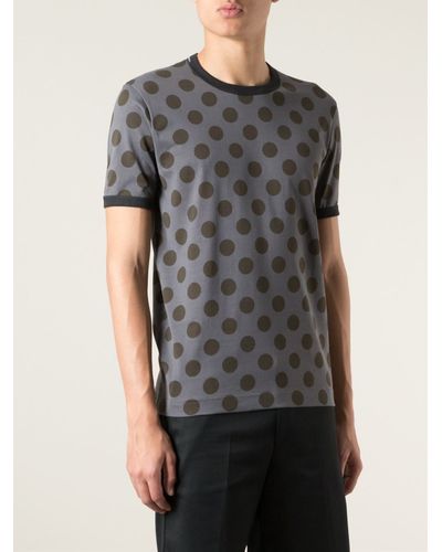Dolce & Gabbana Polka-Dot T-Shirt in Grey (Gray) for Men - Lyst