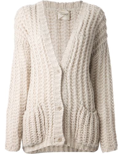 chunky knit cardigan beige