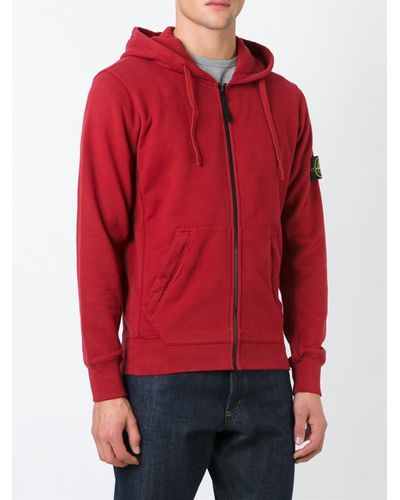 red zipper sweatshirt