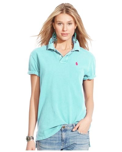Polo Ralph Lauren Boyfriend Polo Shirt in Blue | Lyst