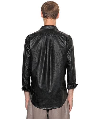 MSGM Faux Leather Shirt in Black for Men - Lyst