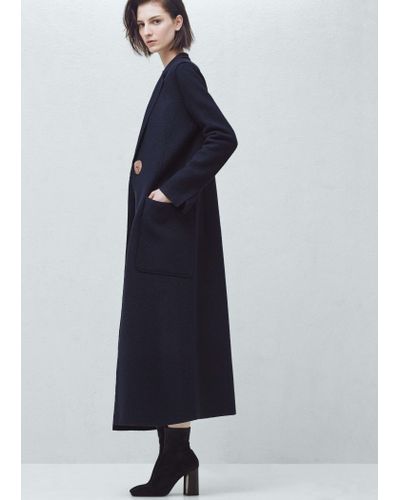mango blue wool coat