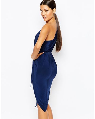 navy drape dress