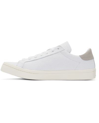 adidas Originals Leather White And Grey Court Vantage Sneakers for ...