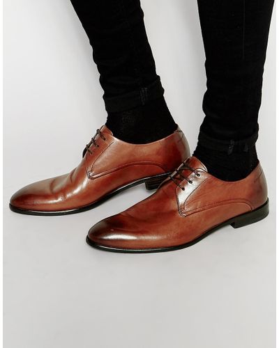 HUGO Leather By Boss Derby Shoes - Tan in Brown for Men - Lyst