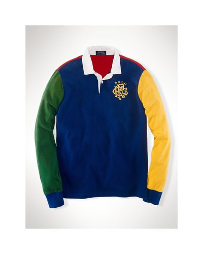 Polo Ralph Lauren Custom Fit Color, Color Block Rugby Shirt