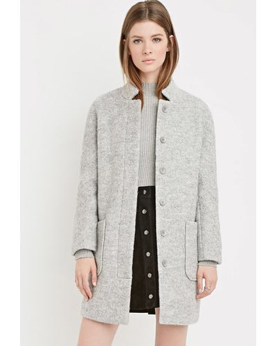 gray boucle coat