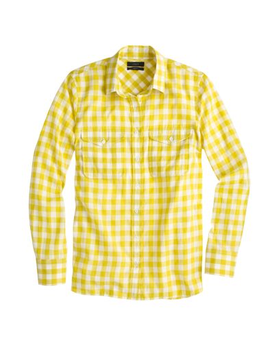 J.Crew Gingham Utility Shirt - Yellow