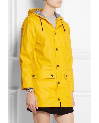 petite yellow raincoat