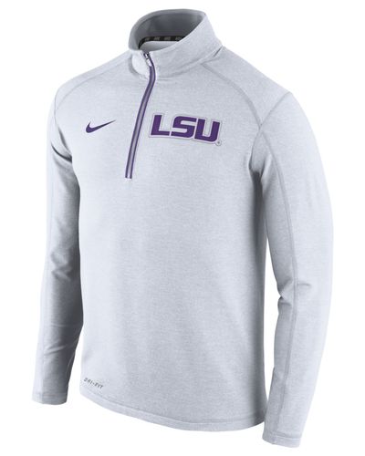 Nike Men's Lsu Tigers Game Day Quarter-zip Pullover in White for 
