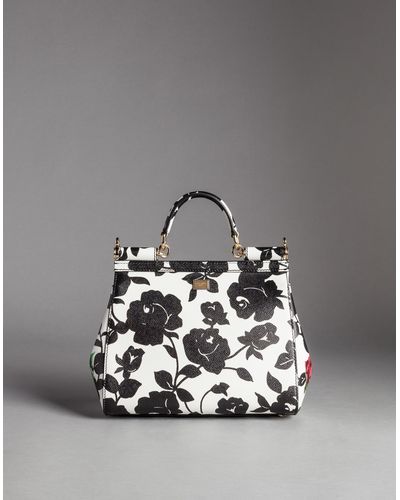 medium sicily bag in printed dauphine calfskin