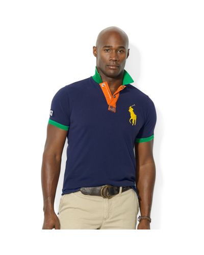 Ralph Lauren Polo Big and Tall Classicfit 67 Mesh Polo in Blue for Men ...