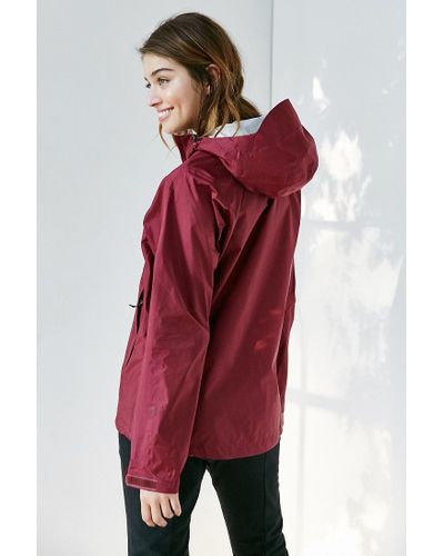 maroon rain jacket