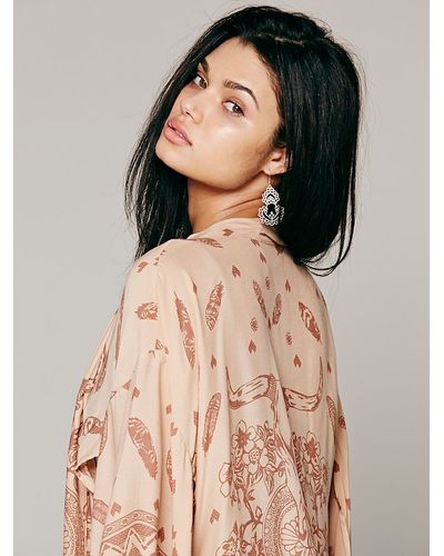 Spell Dreamcatcher Robe in Beige Combo (Pink) - Lyst