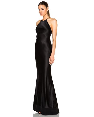 Calvin Klein Fawn Satin Silk Charmeuse Gown in Black - Lyst