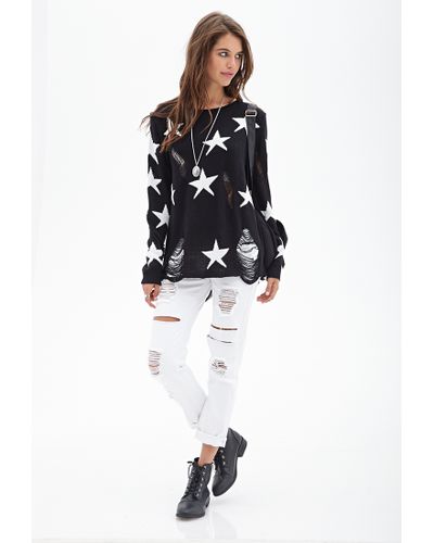 black and white star sweater