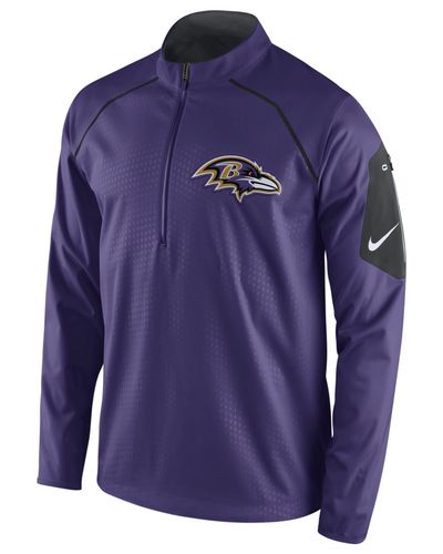 Nike Synthetic Men's Baltimore Ravens Alpha Fly Rush Quarter-zip Jacket ...